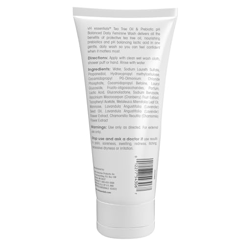 VH Essentials PH Balanced Daily Feminine Wash with Tea Tree Oil & Prebiotic, Gentle Cleanser for Women, 6 Fl Oz
| VH Es