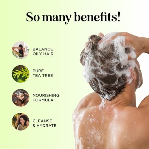 Tea Tree Sulfate Free Clarifying Shampoo and Conditioner Set for Oily Hair & Scalp Care - Complete Dry Scalp Treatment (